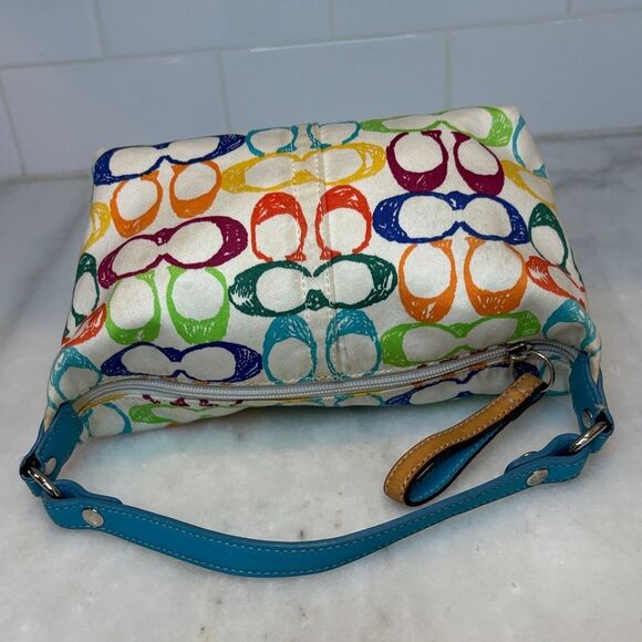 Coach Bag Purse Handbag Mini Hobo Signature "C" Rainbow Scribble Bag Pocketbook - Picture 9 of 16
